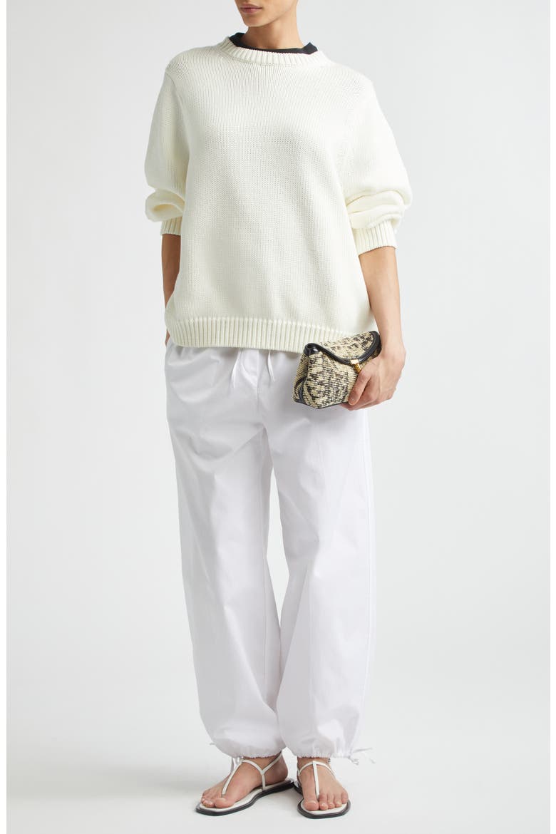 Oversize Organic Cotton Sweater, Alternate, color, MACADAMIA