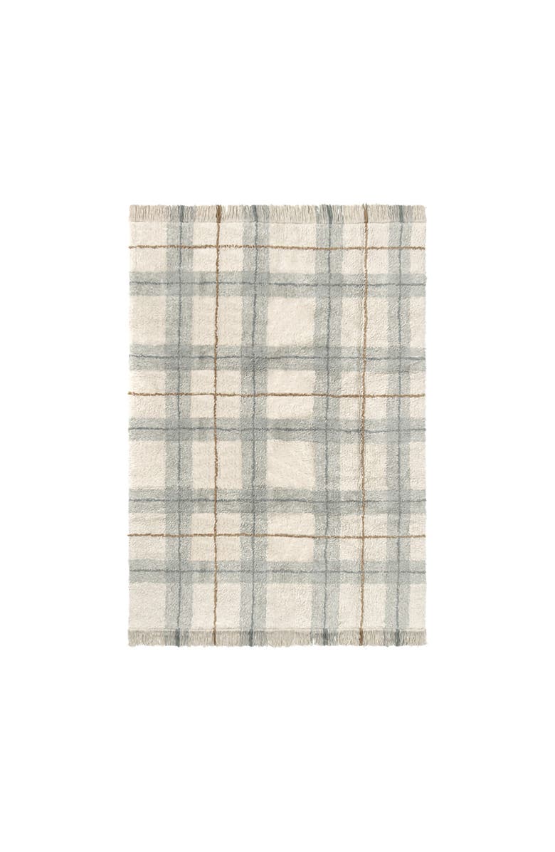 Lorena Canals Washable Rug Tartan, Main, color, Blue Sage