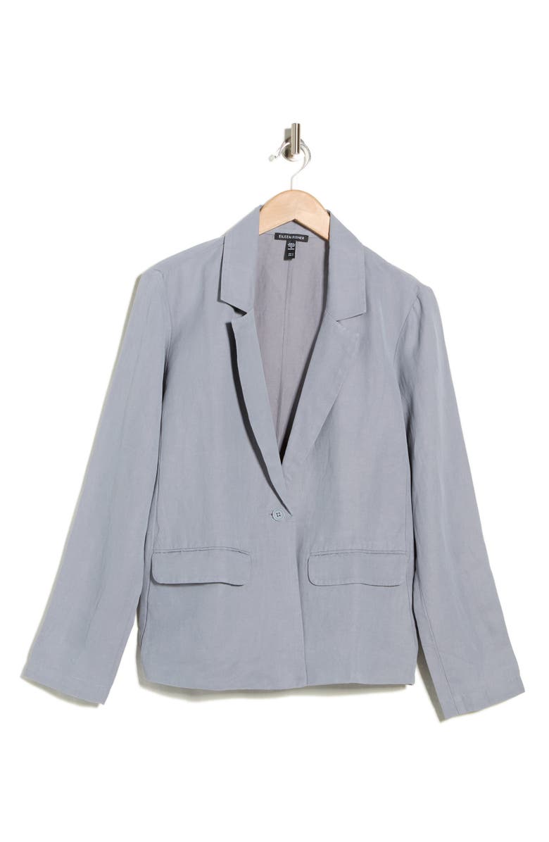 Eileen Fisher Organic Linen & Silk Blazer, Alternate, color, Grey Stone