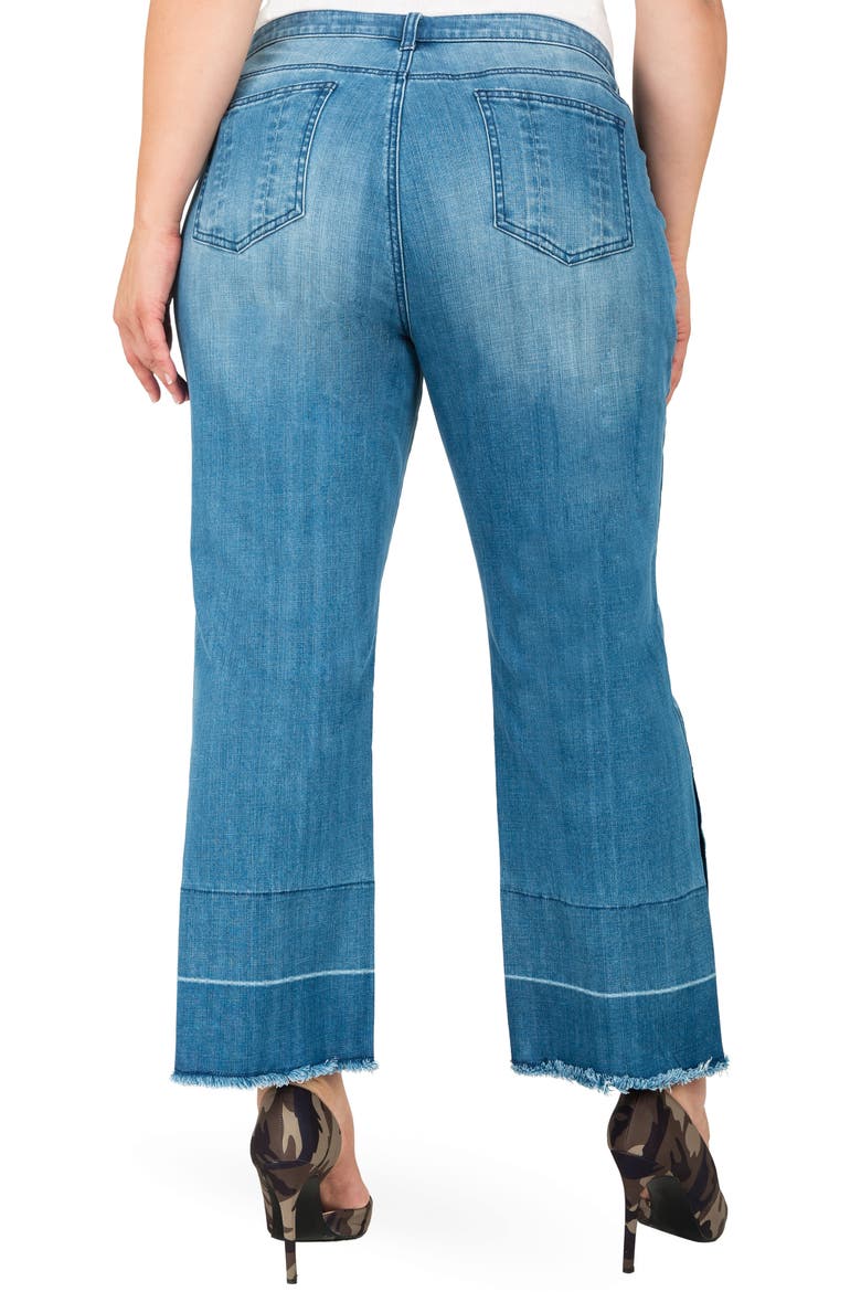 Meryl Grommet Detail Wide Leg Jeans, Alternate, color, BLUE