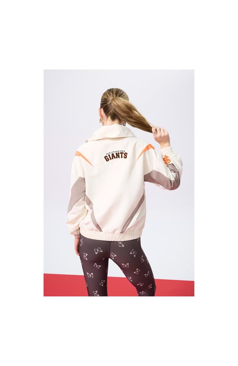 Terez Women's Terez  Cream San Francisco Giants Ripstop Chevron Quarter-Zip Pullover, Alternate, color, Cream