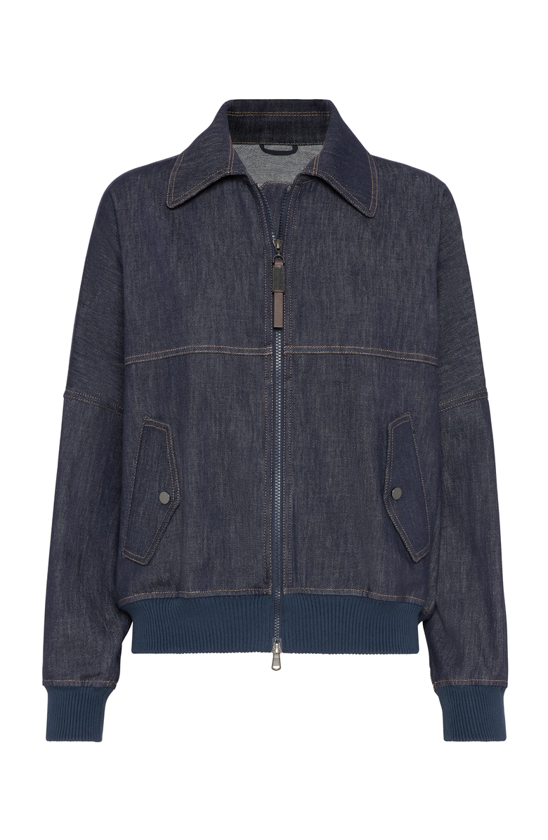 Brunello Cucinelli Bomber jacket with monili, Main, color, 