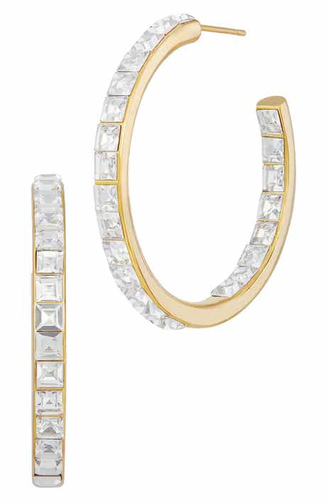 Cubic Zirconia Hoop Earrings