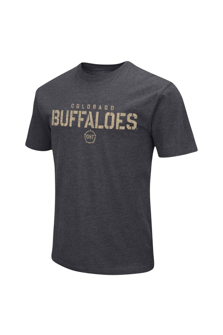 Men's Colosseum Heather Black Colorado Buffaloes Big & Tall OHT Military Appreciation Playbook T-Shirt, Alternate, color, Heather Black