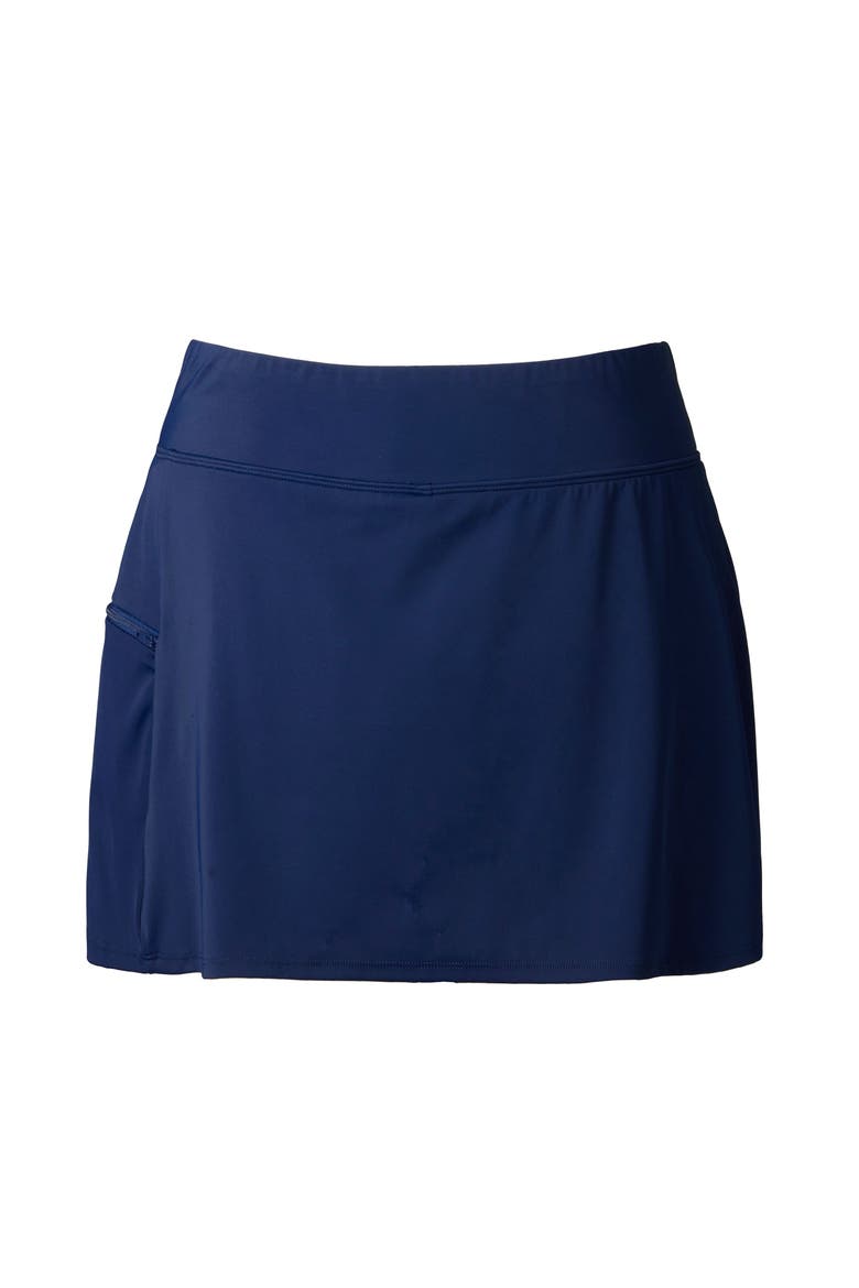 Side Zipper Pocket Hipster Swim Skort, Alternate, color, New Navy Blue