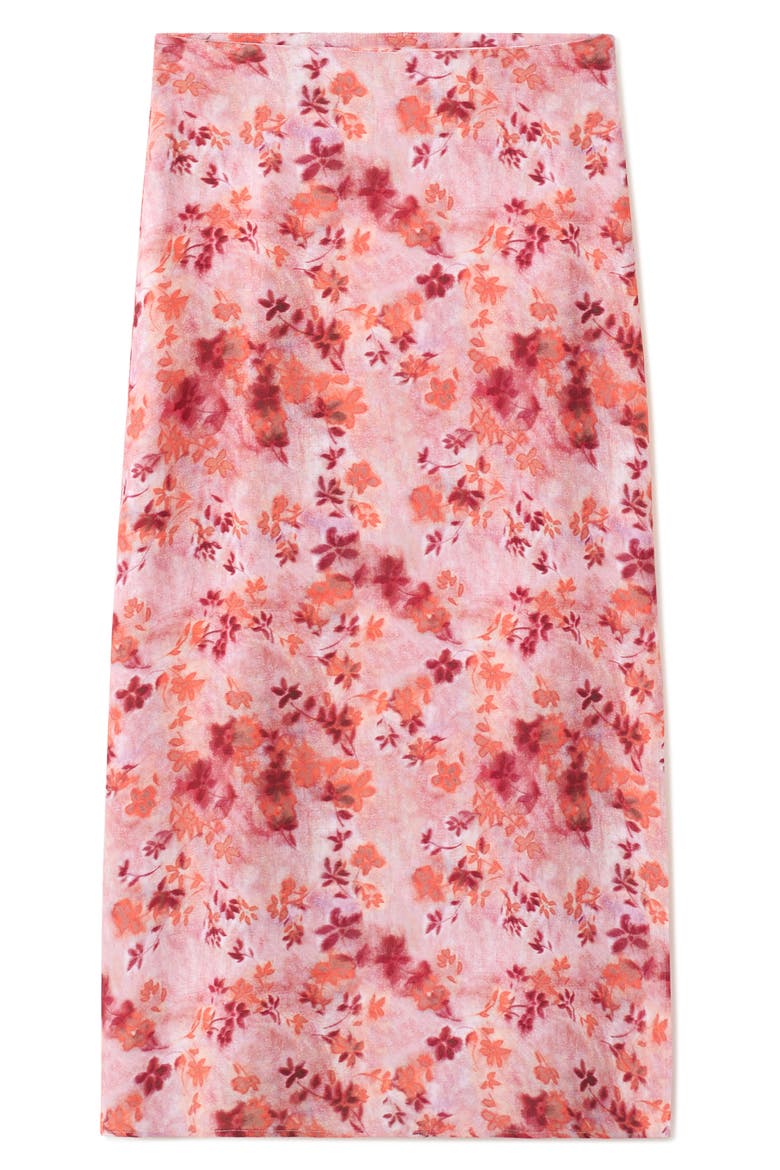 Floral Print Maxi Skirt, Main, color, PASTEL PINK