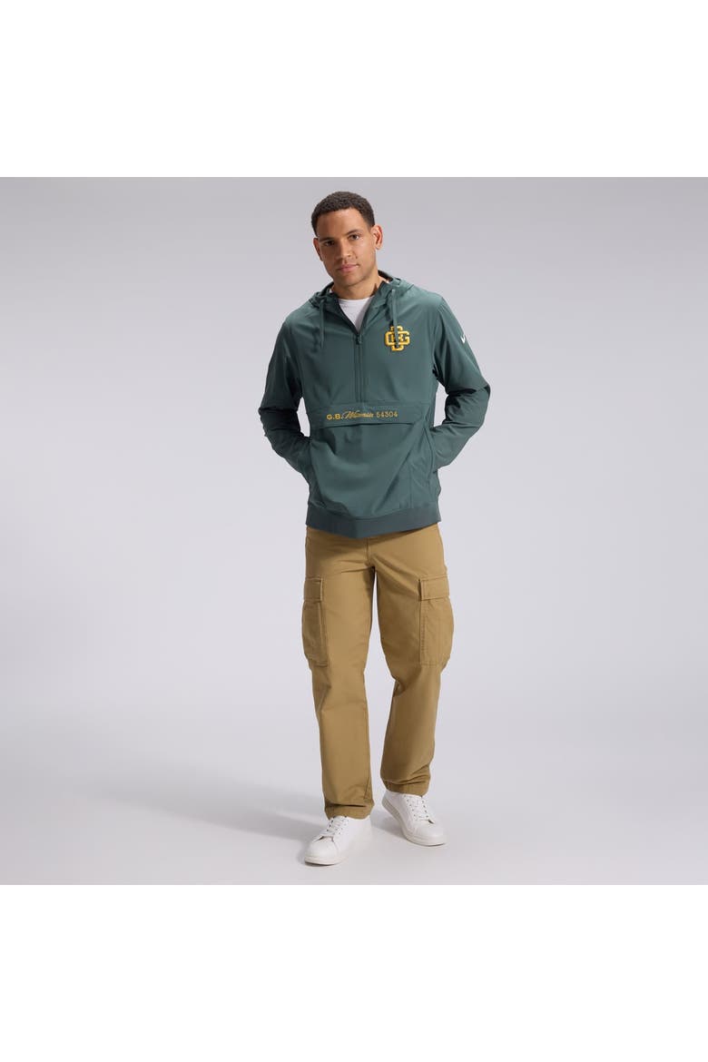 Men's Nike  Green Green Bay Packers 2026 Rivalries Collection Sideline Anorak Half-Zip Jacket, Alternate, color, Green
