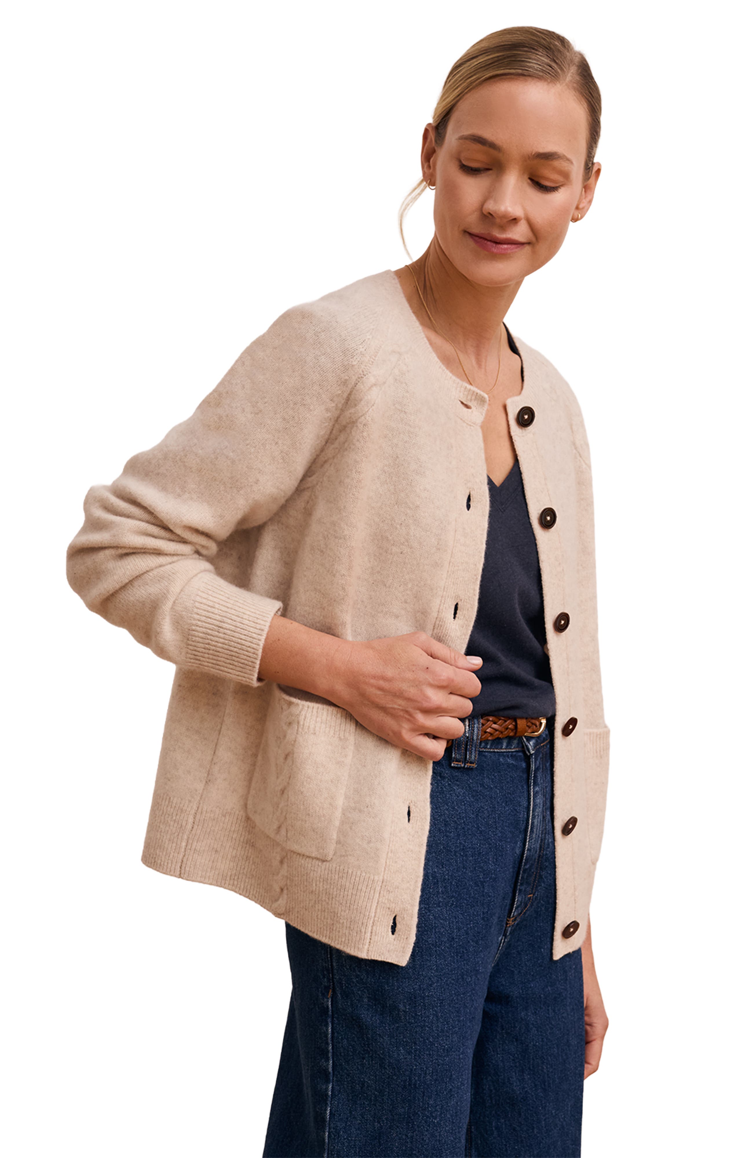 Cable Detail Raglan Cardigan - image 2