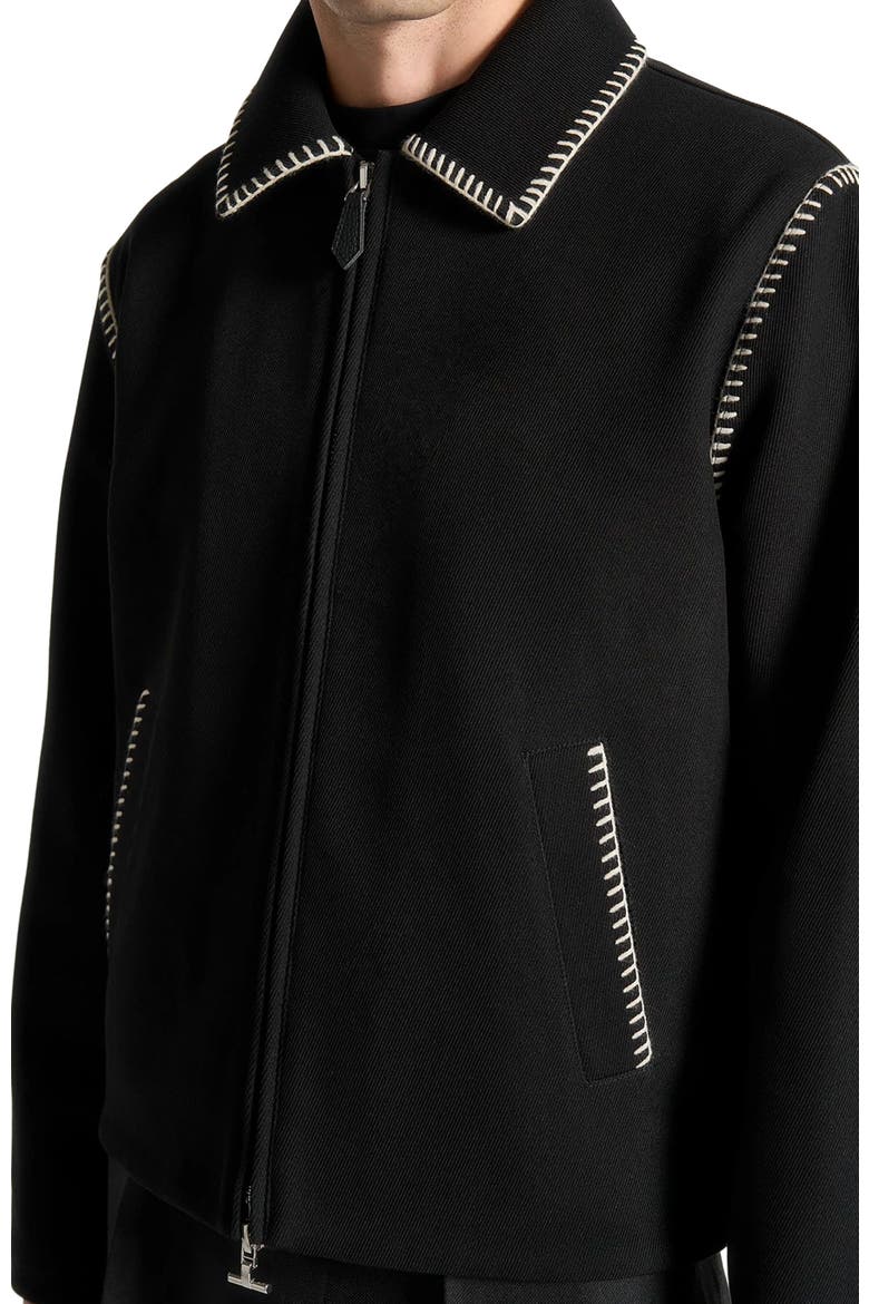 Alex Whipstitch Twill Boxy Jacket, Alternate, color, Black