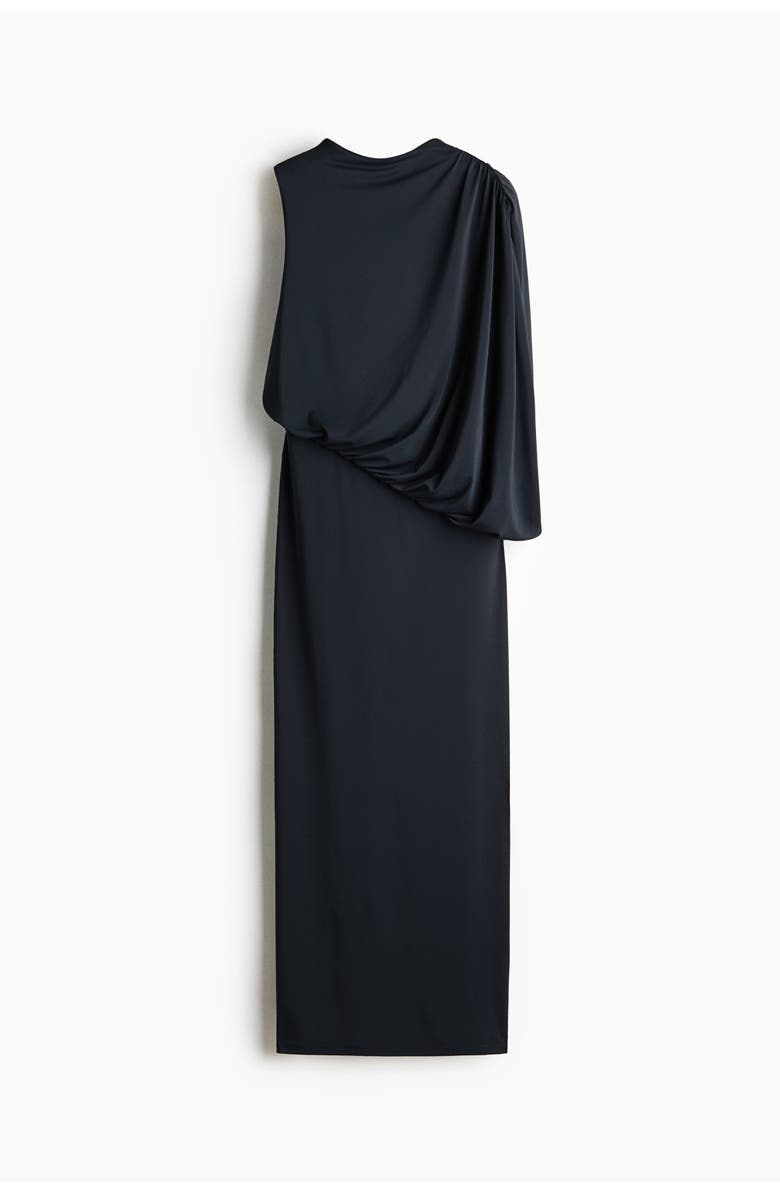H&M Draped Maxi Dress, Main, color, Black
