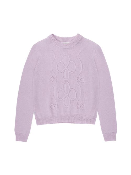 Ro&zo Long Sleeve Applique Knit Jumper In Purple