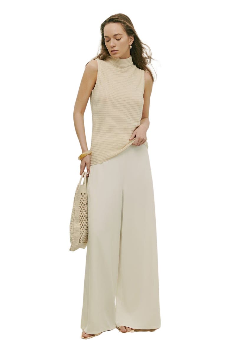 GOBI Mongolian Cashmere Lightweight Cashmere Silk Turtleneck, Main, color, Marshmallow