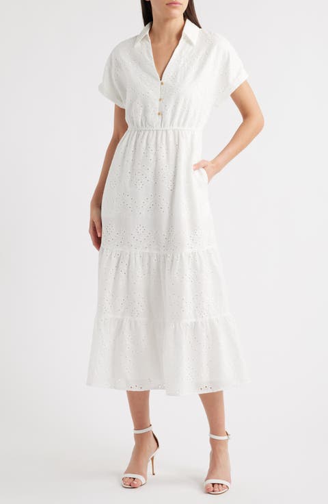 Eyelet Maxi Shirtdress