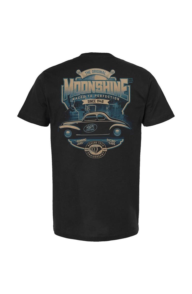 CHECKERED FLAG Men's Checkered Flag Black NASCAR 75th Anniversary Moonshine T-Shirt, Alternate, color, 
