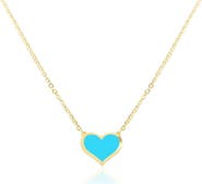 The Lovery Fine Jewelry Turquoise Single Heart Necklace