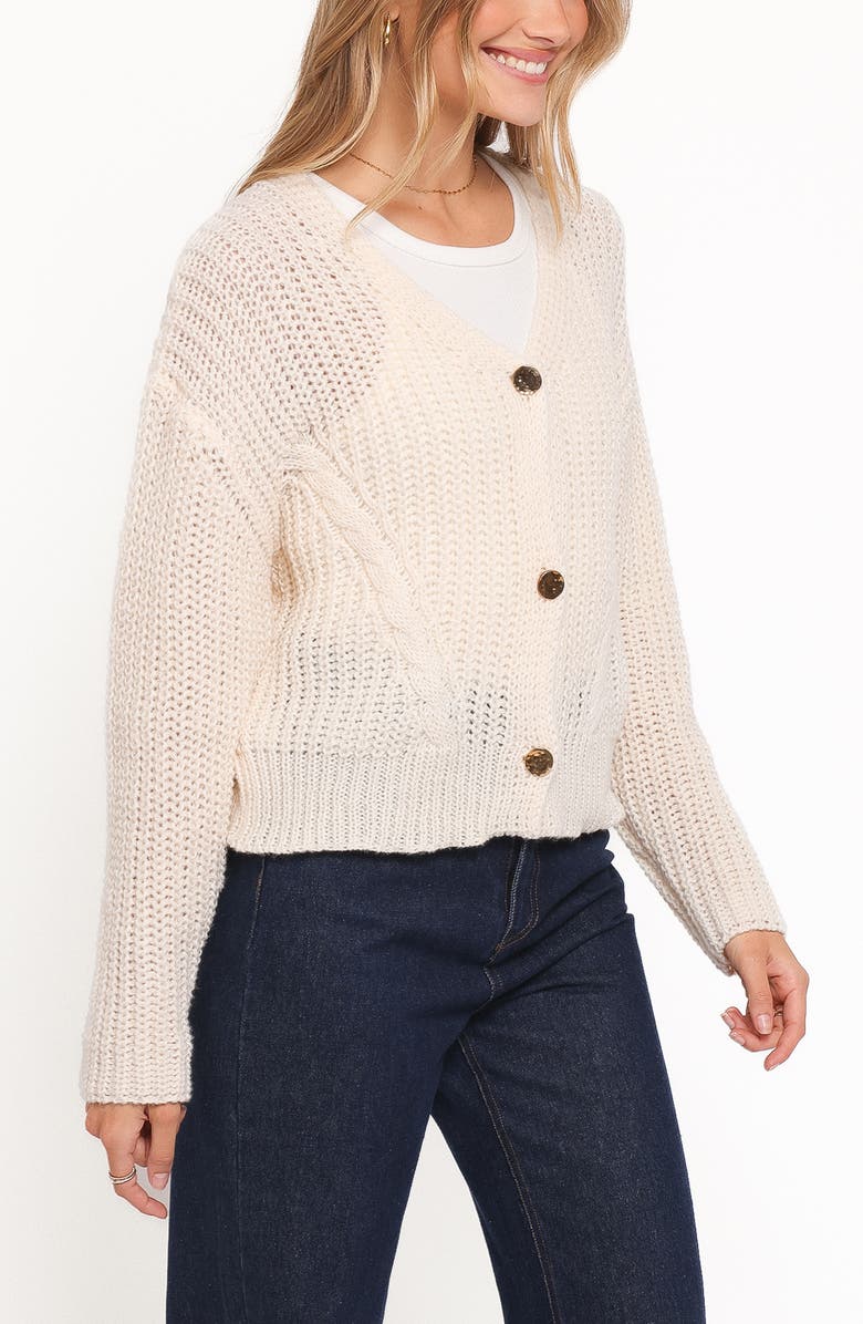 Petal & Pup Henderson Chunky Knit Cardigan, Alternate, color, Cream