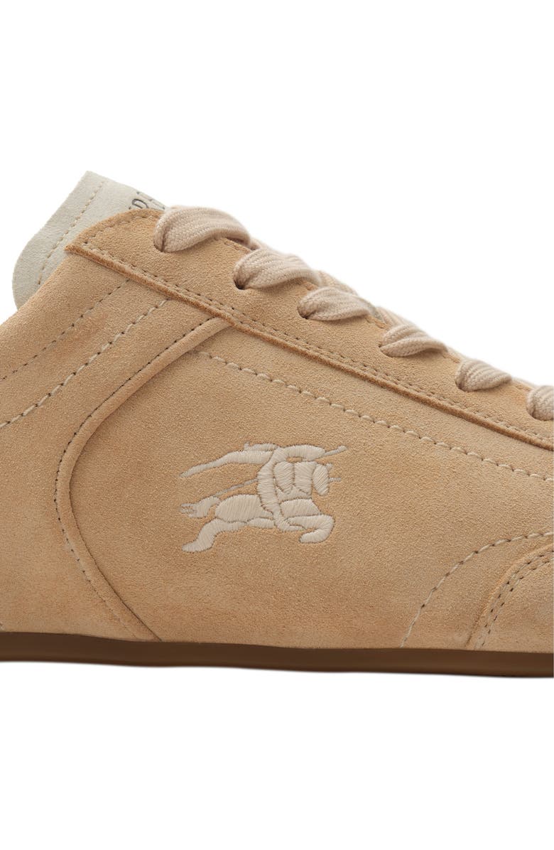 Burberry Suede Knight Runner Sneakers, Alternate, color, Flax/Dove Beige