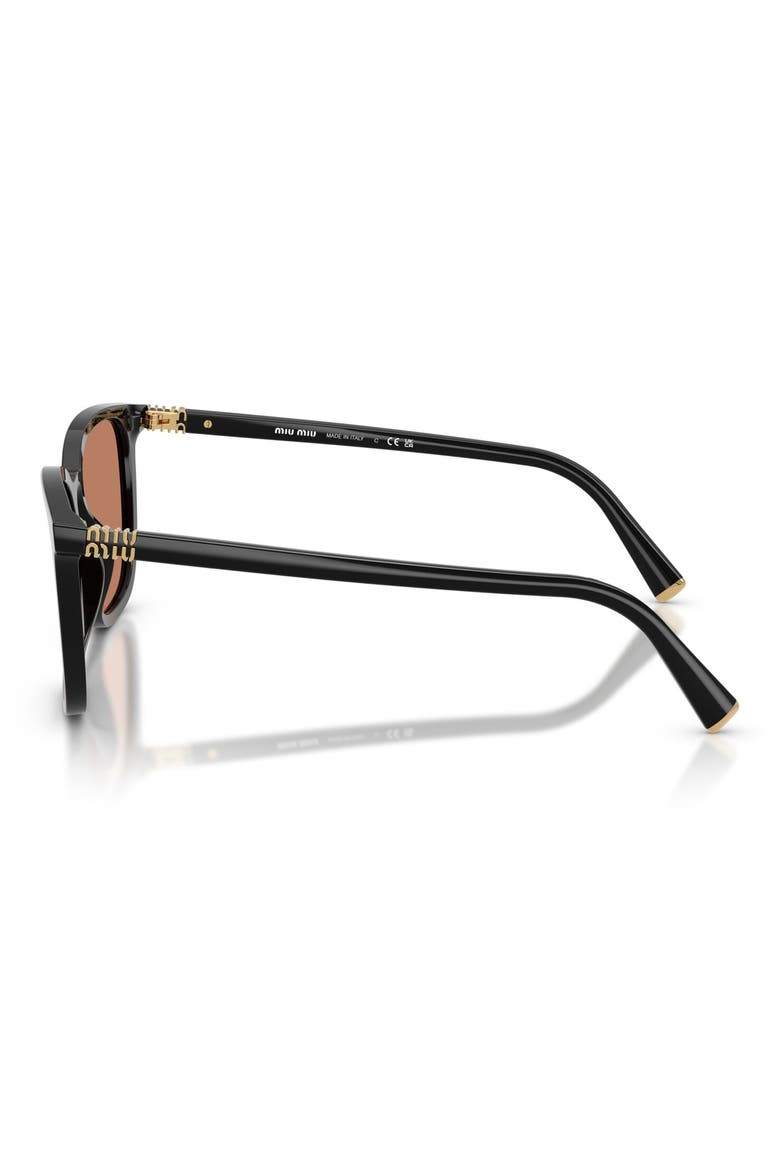 53mm Square Sunglasses, Alternate, color, BLACK / BROWN