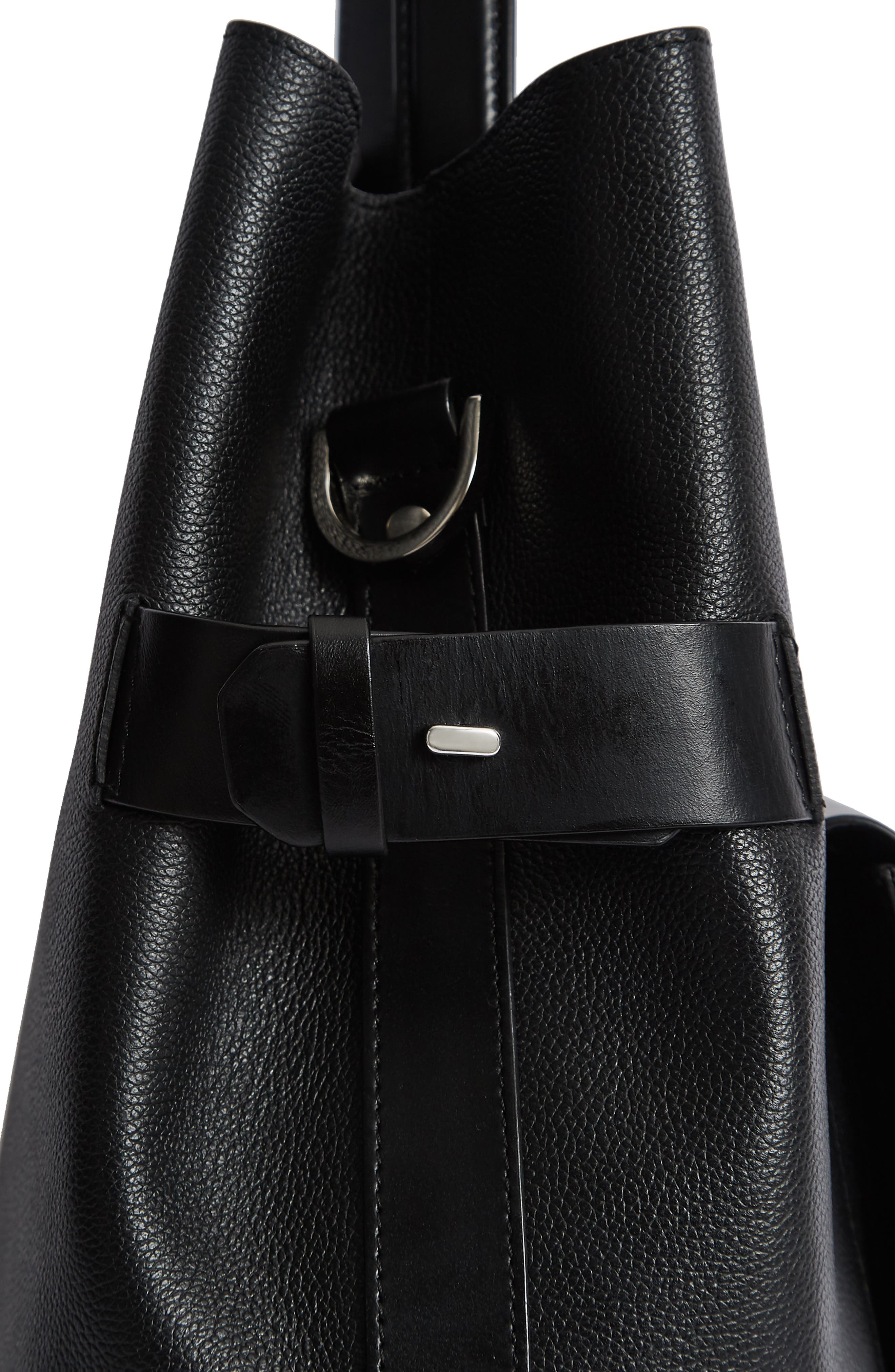 Reiss Freya Leather Bucket Bag, Alternate, color, 