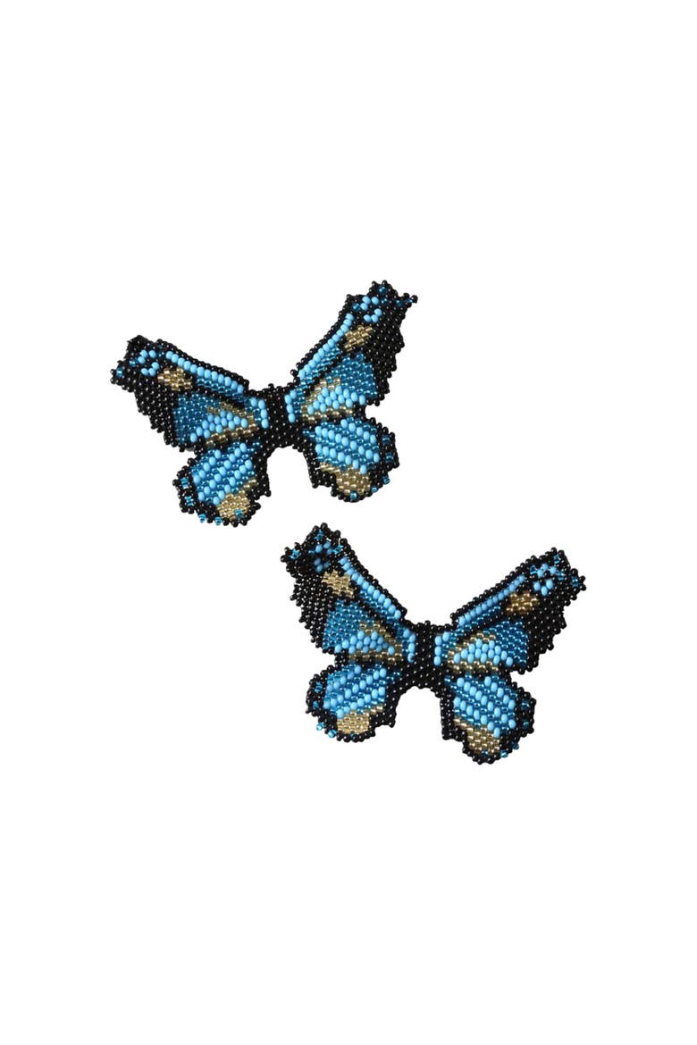 Butterfly Blue Embera Earrings, Main, color, Blue