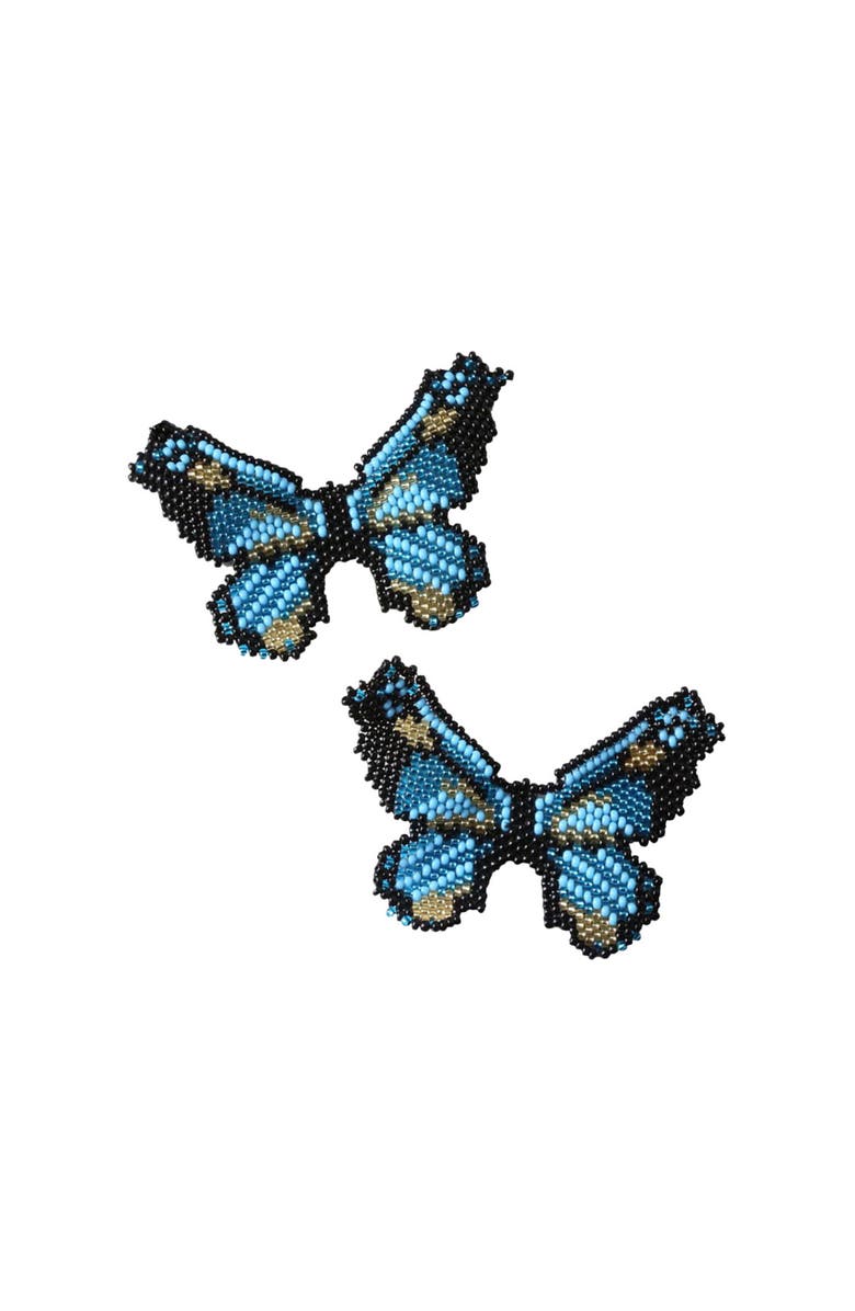 Fosterie Butterfly Blue Embera Earrings, Main, color, Blue