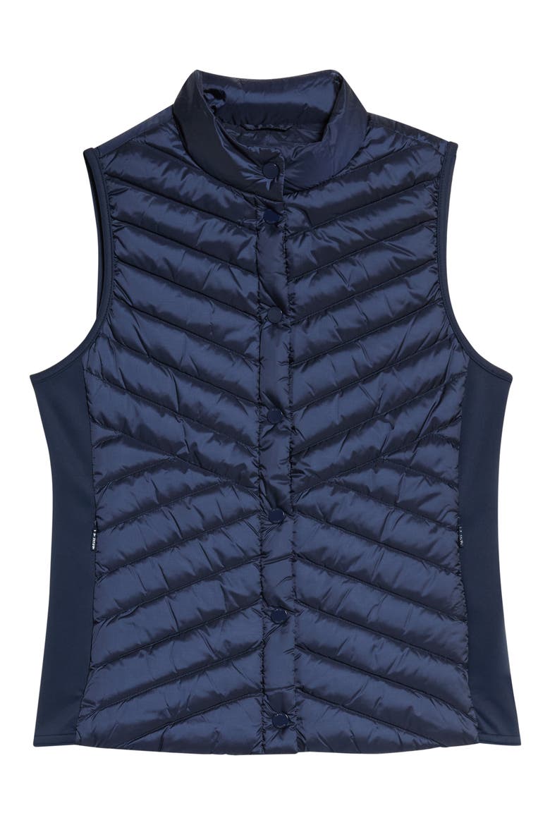 V Quilted Down Stretch Vest, Alternate, color, TWILIGHT