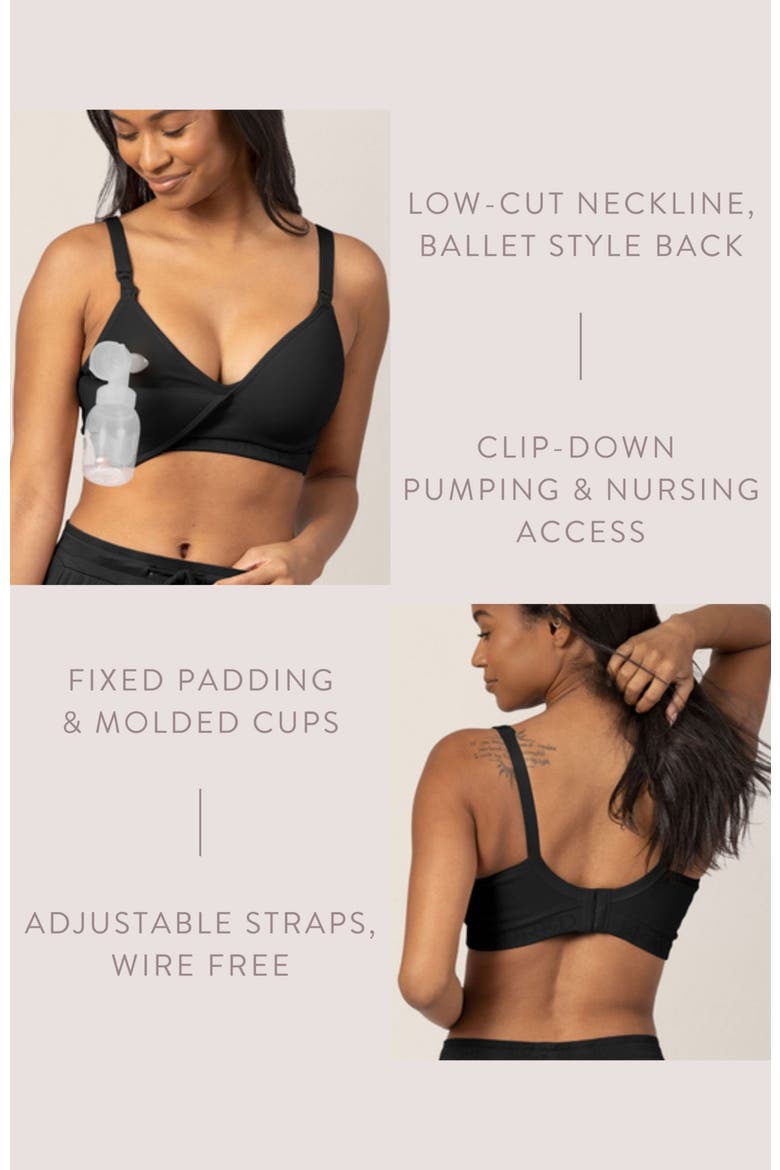 Busty Contour Hands-Free Pumping & Nursing Bra-  Sizing Options Available in E-H Cup, Alternate, color, Black