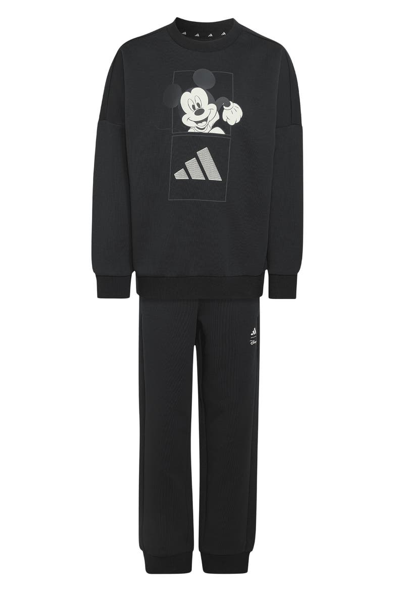 x Disney Kids' Mickey Mouse Sweatshirt & Joggers Set, Main, color, BLACK/ OFF WHITE
