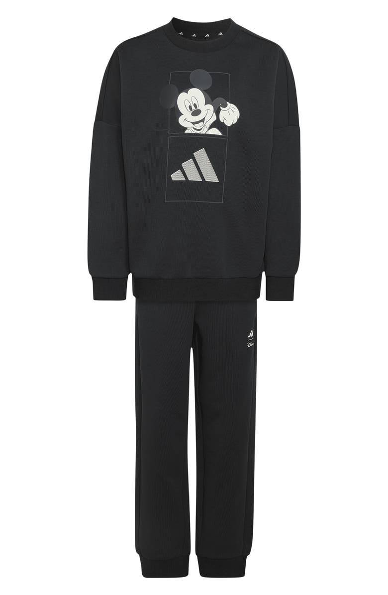 adidas Originals x Disney Kids' Mickey Mouse Sweatshirt & Joggers Set, Main, color, Black/ Off White
