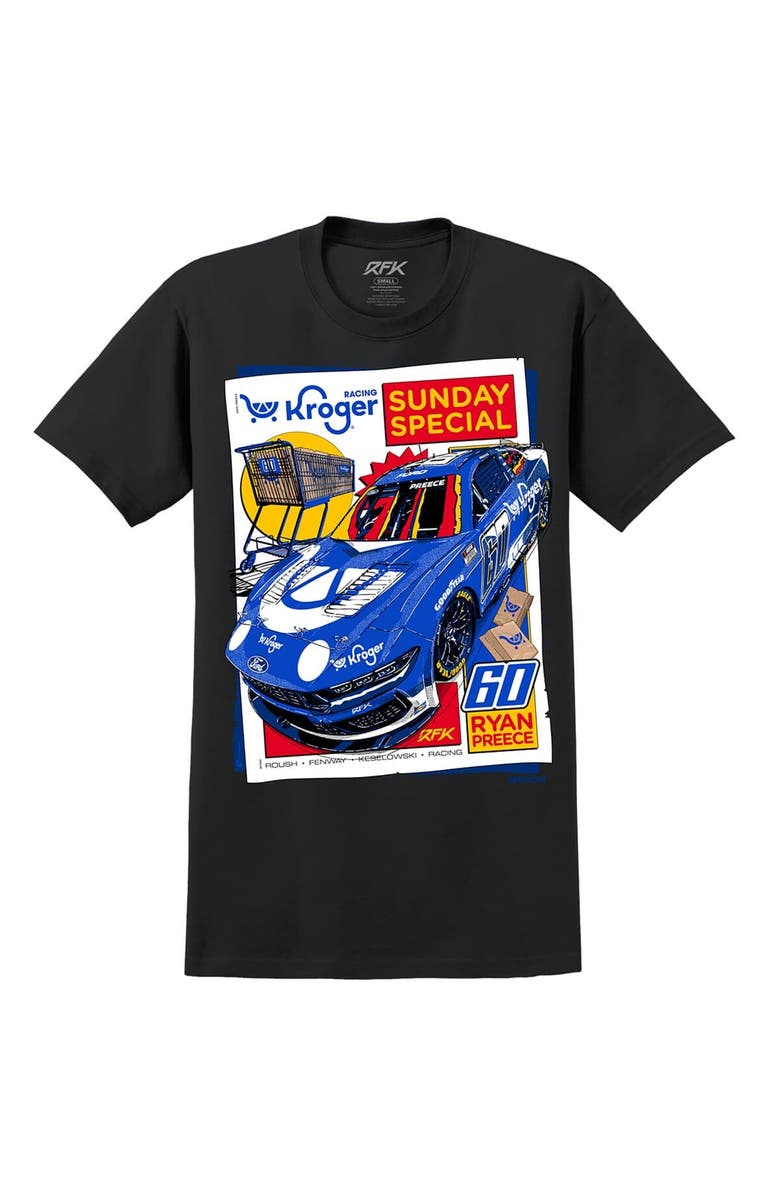 RFK Racing Men's Black Ryan Preece Kroger Car T-Shirt, Alternate, color, Black