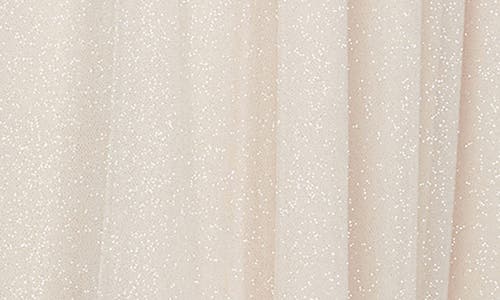 Sl Fashions Glitter Capelet Chiffon Gown In Champagne