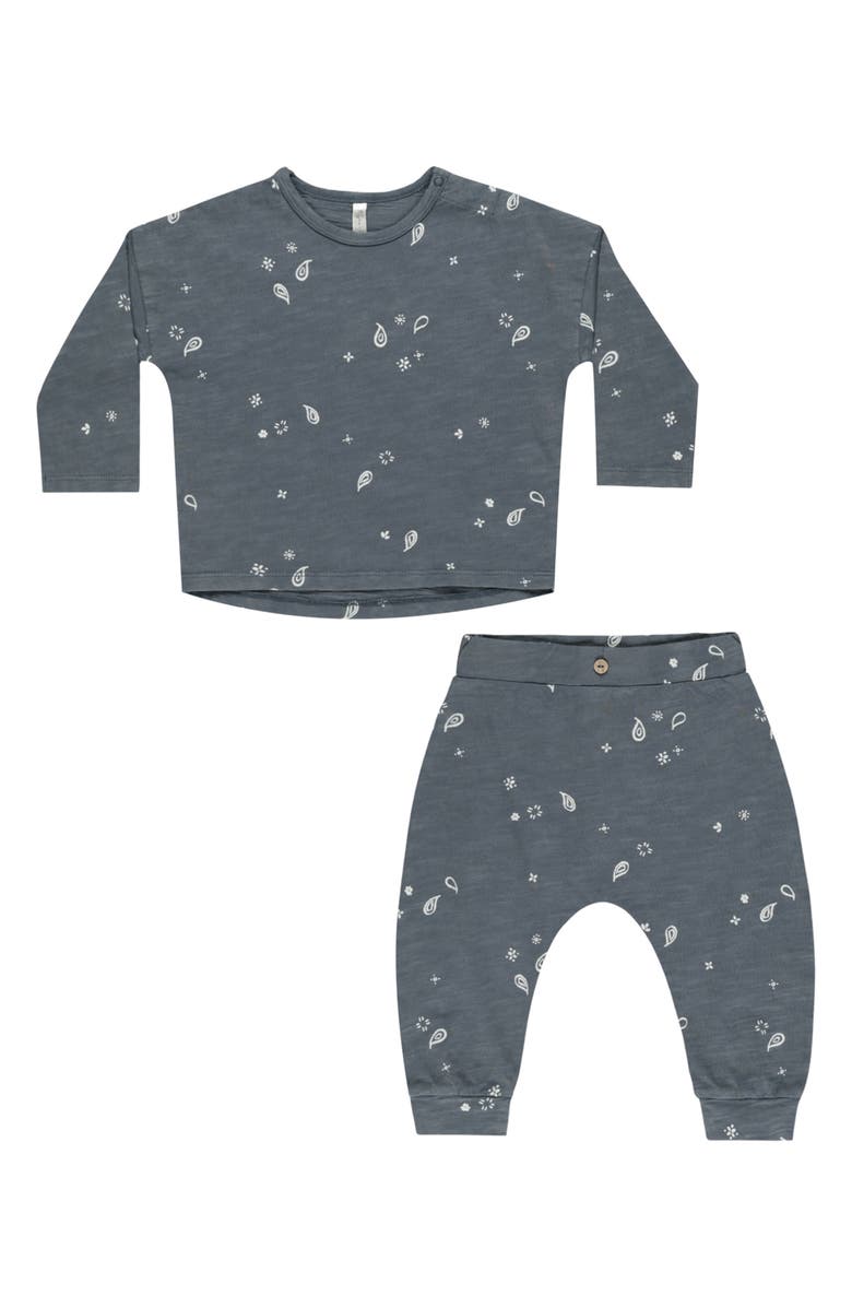 Rylee + Cru Kids' Paisley Print T-Shirt & Joggers Set, Main, color, Paisley