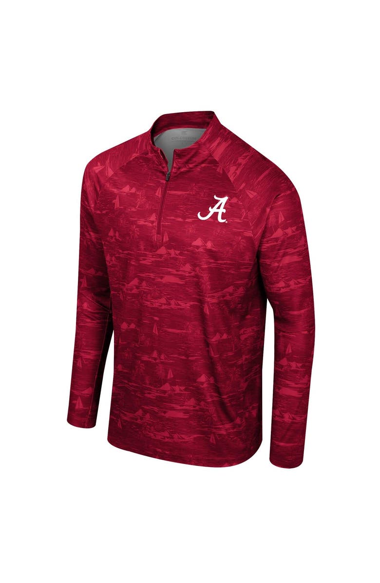 COLOSSEUM Men's Colosseum Crimson Alabama Crimson Tide Carson Raglan Quarter-Zip Jacket, Alternate, color, 