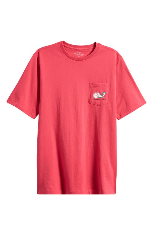 Vineyard Vines Kids' Baseball Whale Long Sleeve Pocket Graphic T-shirt In Sailors Red