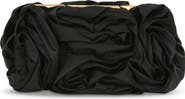 BADGLEY MISCHKA Jett Silk Satin Rosette Clutch