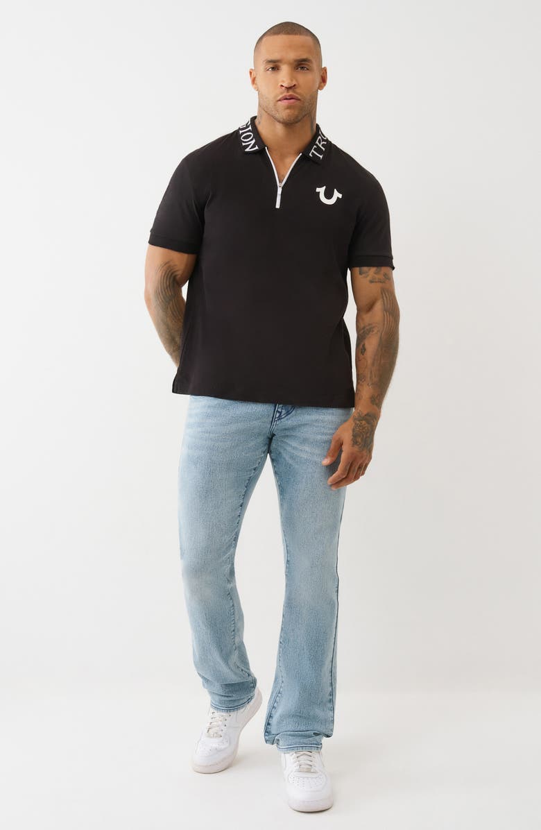 True Religion TR Collar Zip Polo, Alternate, color, Jet Black