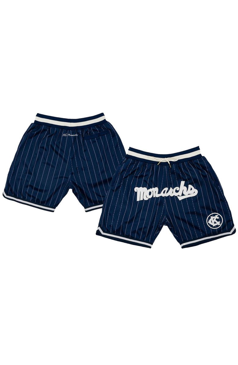 RINGS & CRWNS Men's Rings & Crwns Navy Kansas City Monarchs Replica Team Mesh Shorts, Main, color,