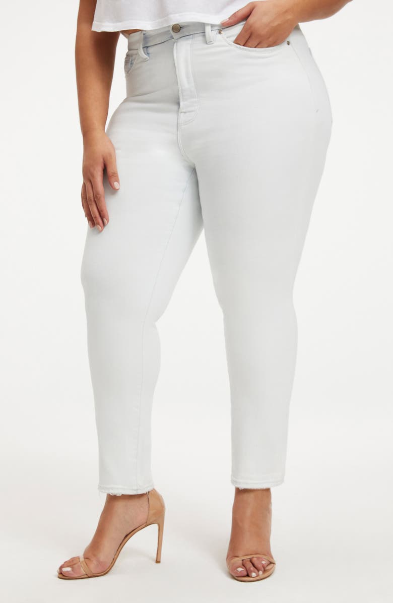 Good American Good Classic V-Yoke Slim Jeans, Alternate, color,