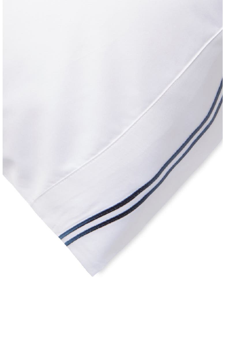 Dual Stripe Embroidered 600 Thread Count Cotton Sheet Set, Alternate, color, NAVY