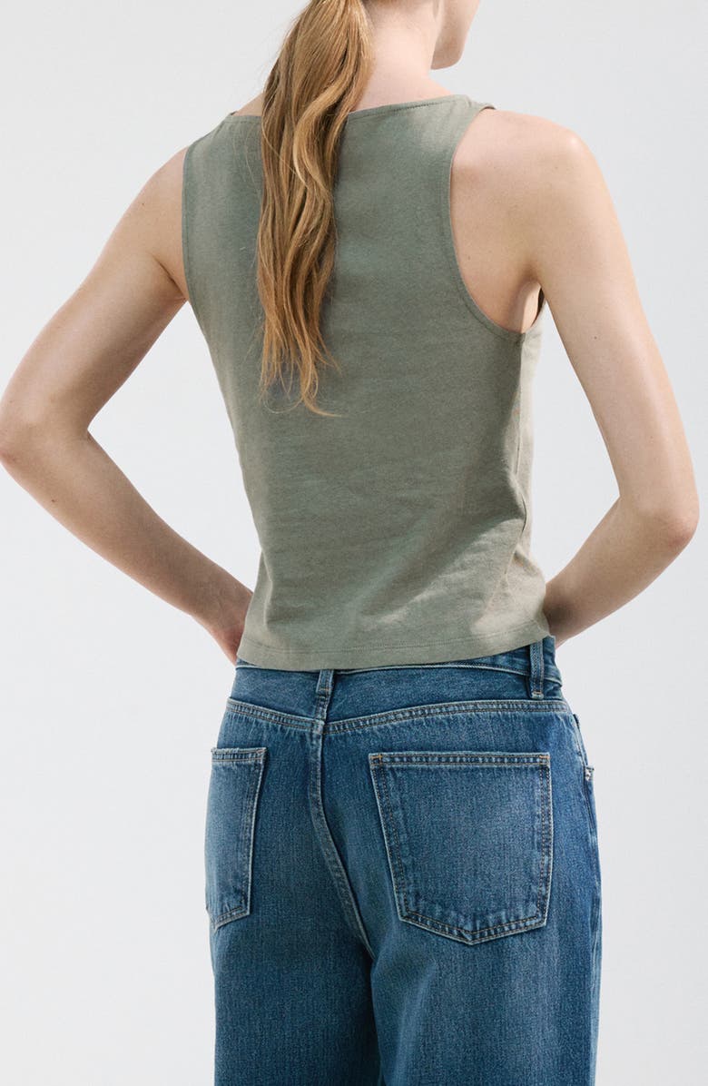 MANGO Button Front Tank, Alternate, color, Grey