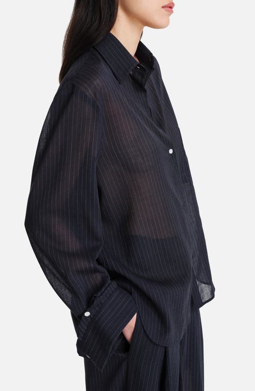 Twp Next Morning Stripe Button-up Shirt In Black