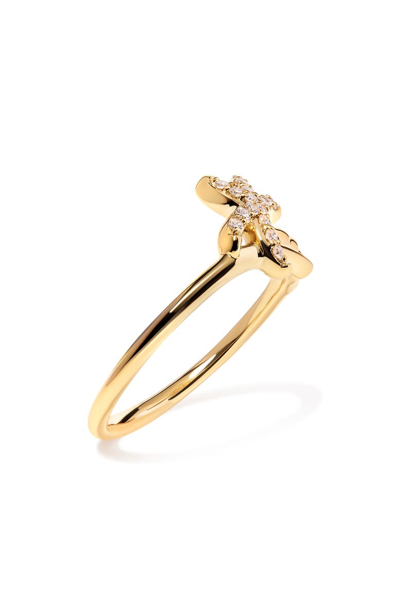 Haus of Brilliance 10K Yellow Gold 1/10 Cttw Diamond Palm Tree Statement Ring, Alternate, color, Yellow