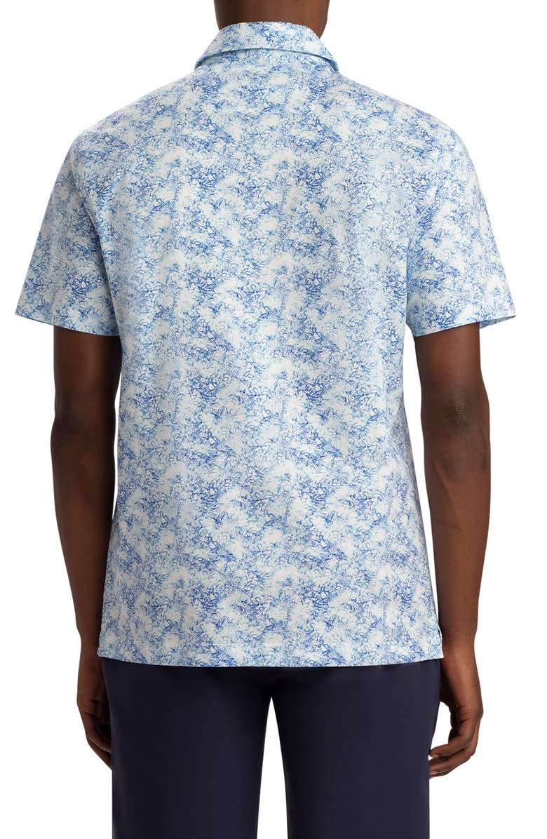 Bugatchi Men's OoohCotton<sup>®</sup> Tech Print Polo, Alternate, color, Aqua