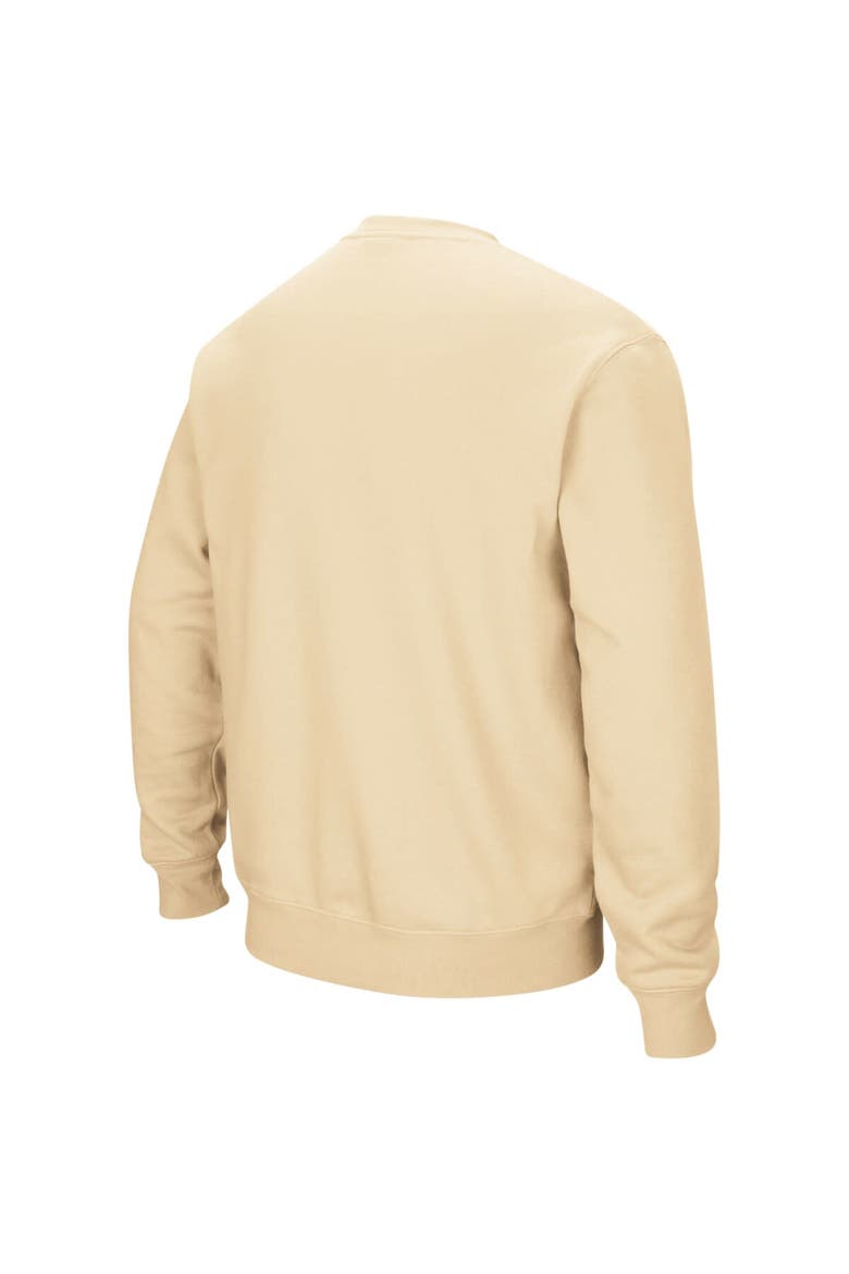 Men's Colosseum Gold Navy Midshipmen Arch & Logo Crew Neck Sweatshirt, Alternate, color, Vegas Gold