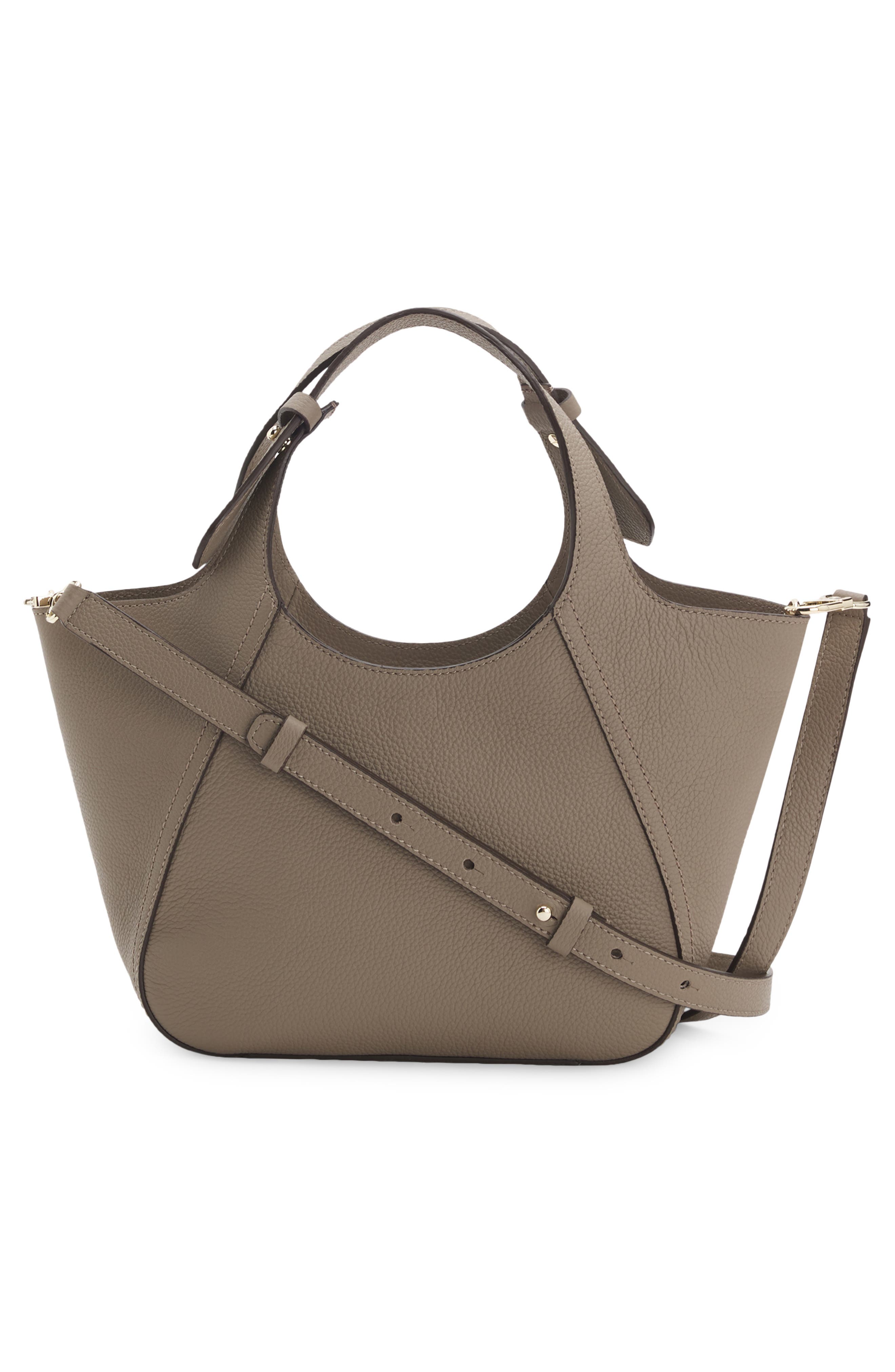 Small Lenah Leather Tote, Alternate, color, OPEN BROWN