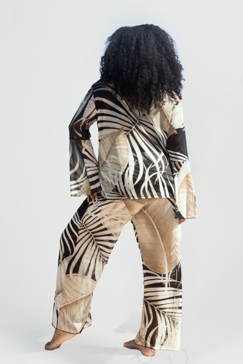 Print Wide Leg Resort Pants, Alternate, color, Black