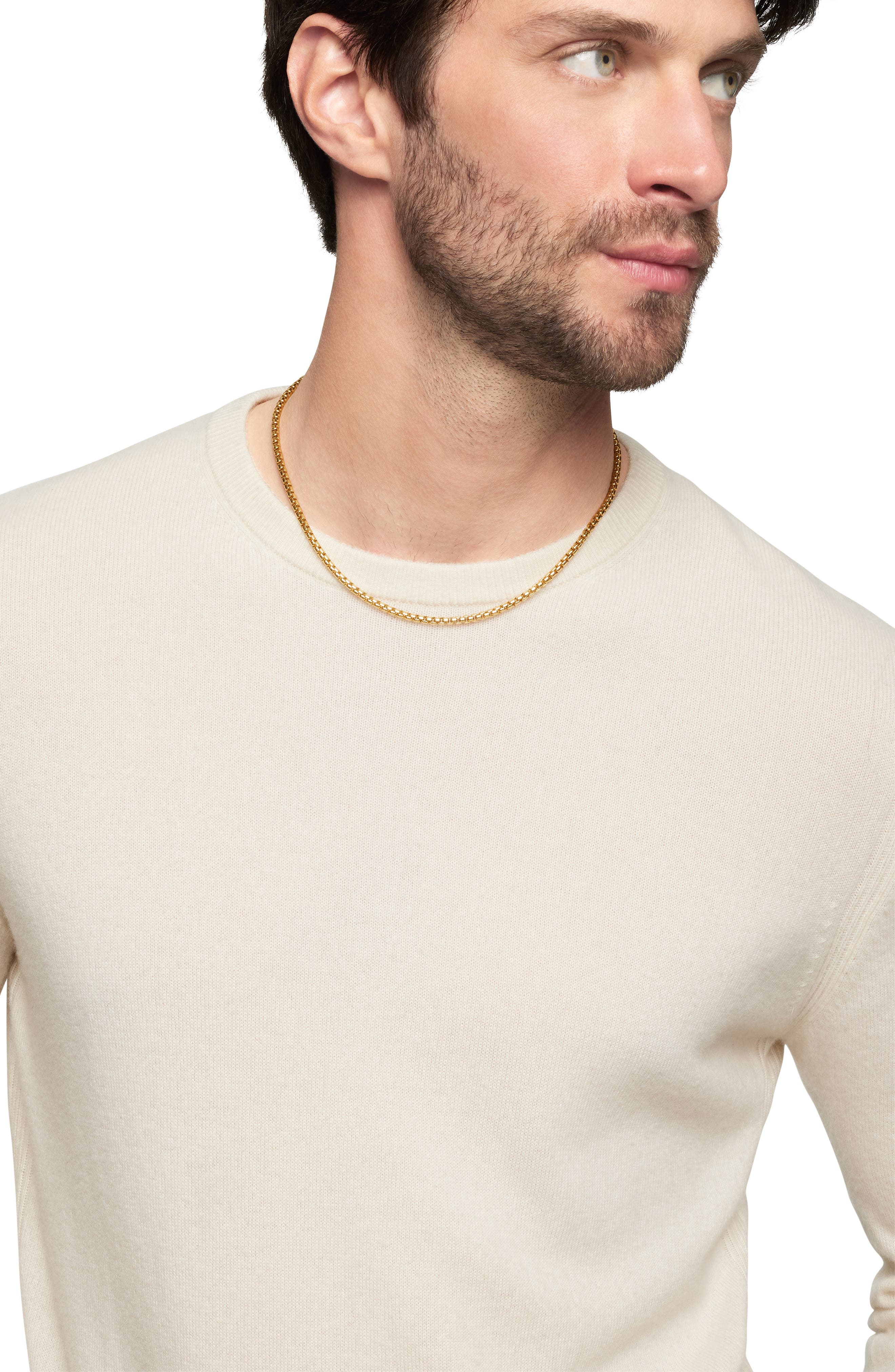 David Yurman Men's 18K Yellow Gold Box Chain Necklace, 3.4mm (Men