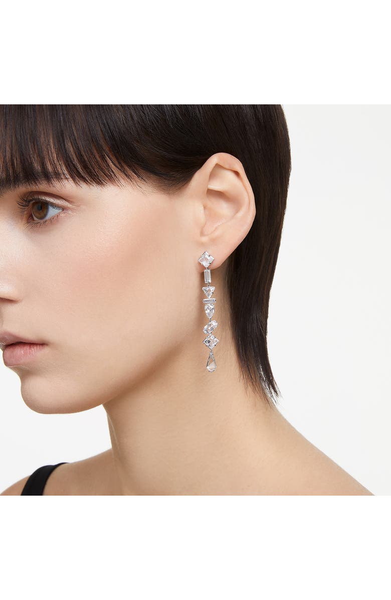 Swarovski Mesmera Crystal Drop Earrings, Alternate, color, Silver