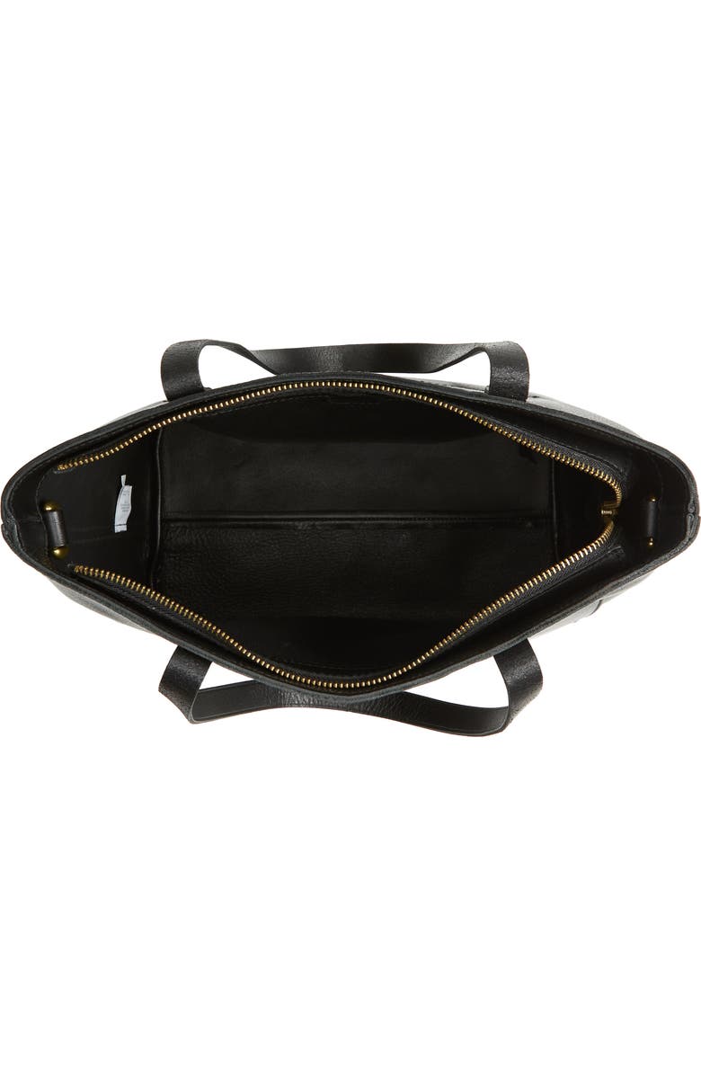 Madewell The Zip-Top Medium Transport Leather Tote, Alternate, color, True Black