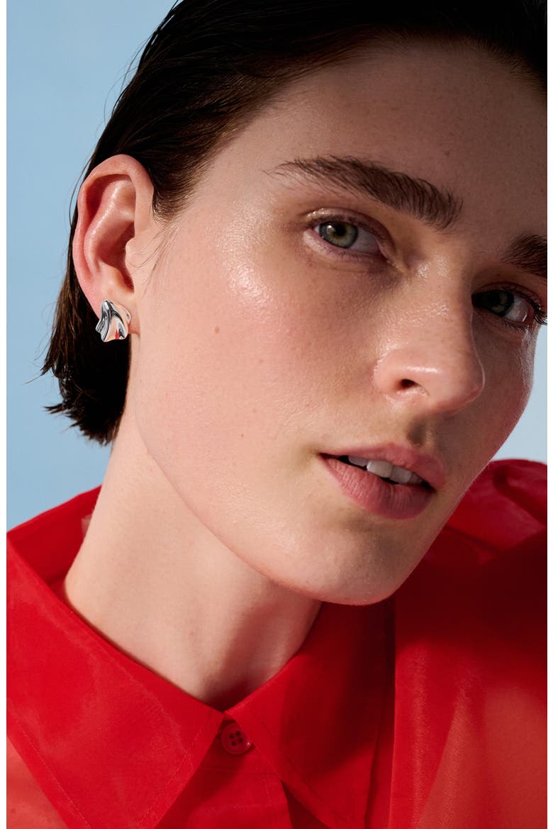 Zoe Stud Earrings, Alternate, color, HIGH POLISH SILVER